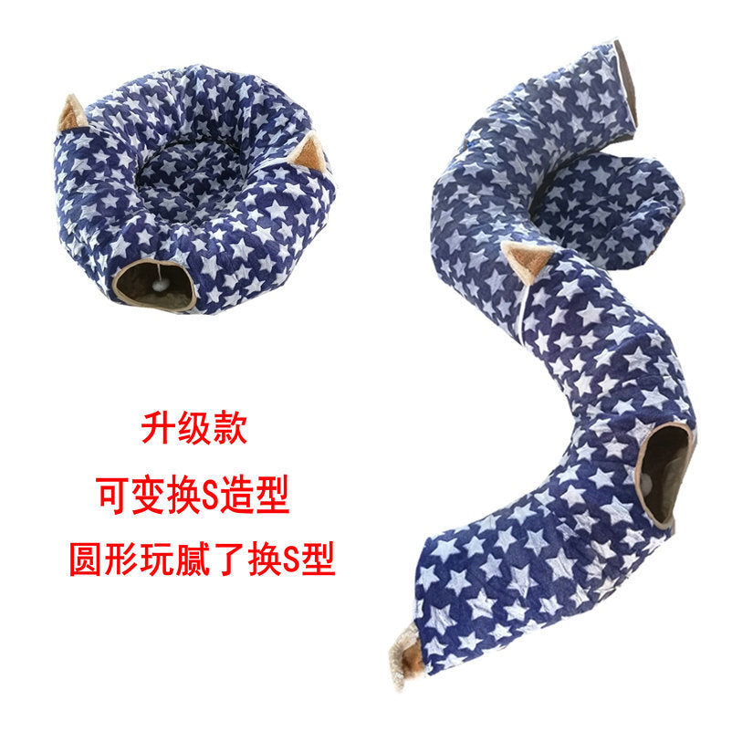 Cross-border goods cat toys foldable cat tunnel cat channel rolls Dragon cat Lot Cat Puzzle pet toys alfamoba