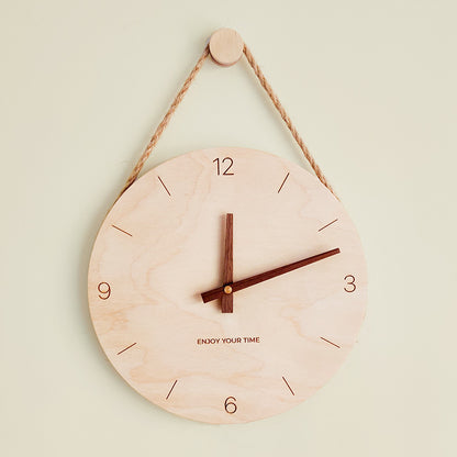 Wooden slings creative wall clock Nordic Japanese hot watch home living room clock decoration wall clock alfamoba