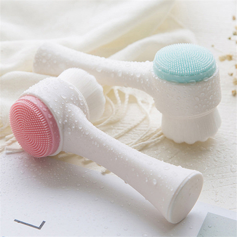 3D double-sided washing brush soft hair silicone washing machine deep cleaning pore cleansing instrument manual cleansing brush alfamoba