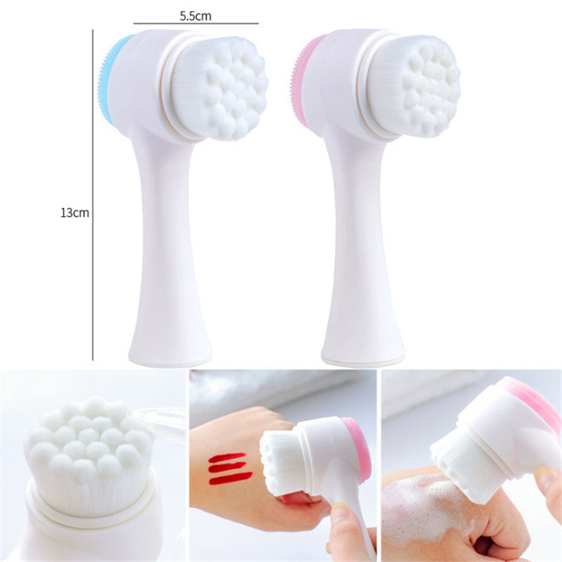 3D double-sided washing brush soft hair silicone washing machine deep cleaning pore cleansing instrument manual cleansing brush alfamoba