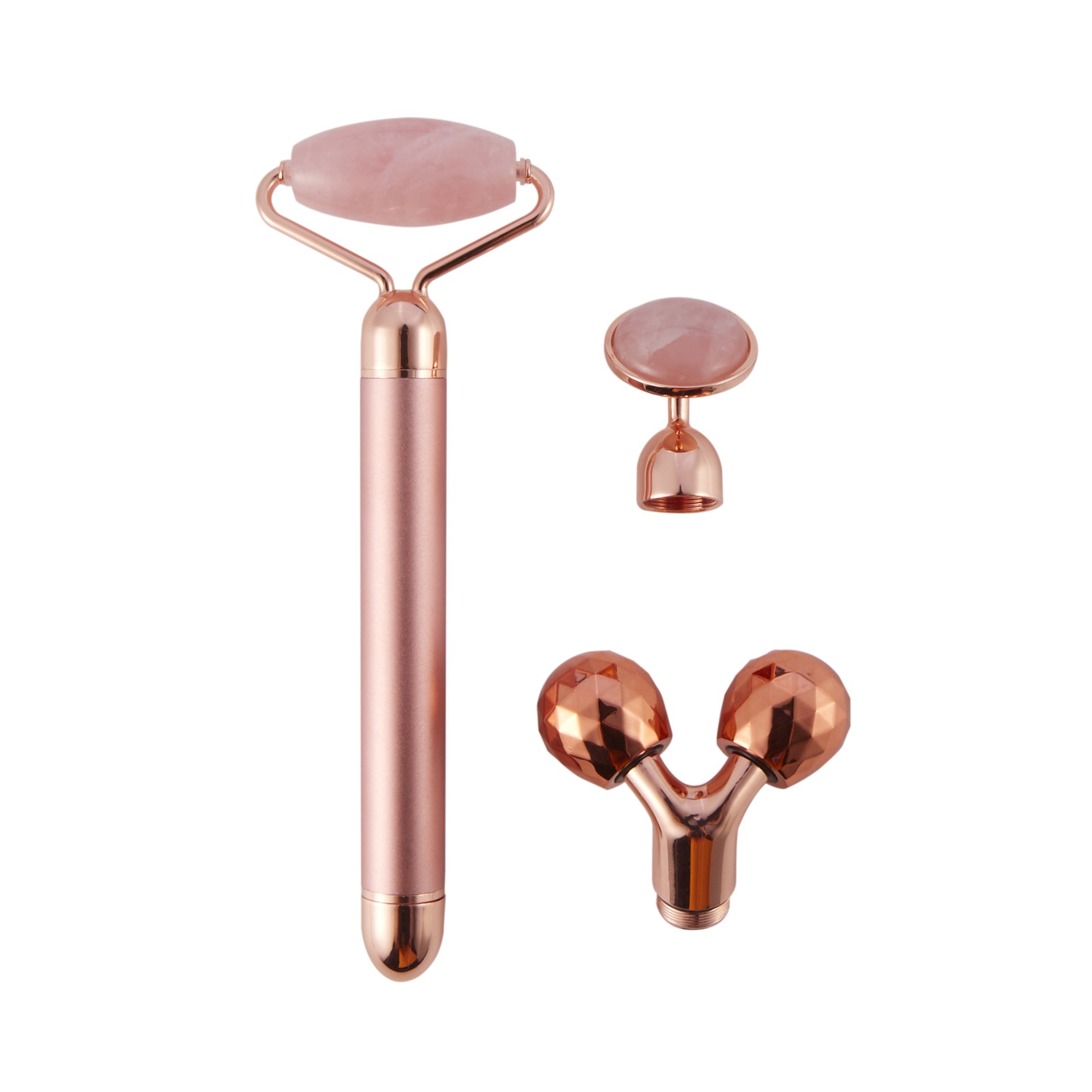 Manufacturers hand-sized electric jade massage roller V-face artifact three-in-one gold rod beauty massager alfamoba