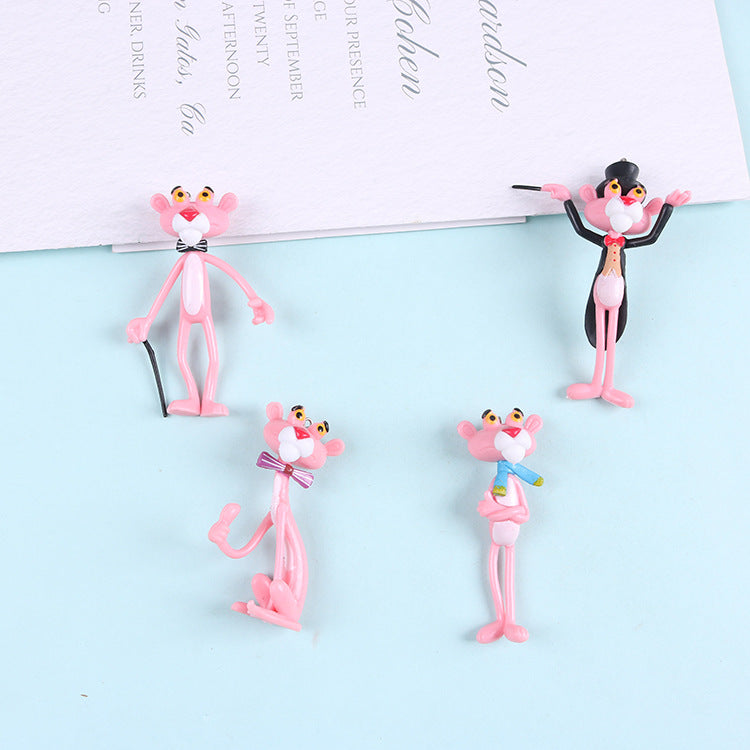 Cartoon Pink Naughty Leopard Doll Keychain Accessories Stereo Gift Korean Jewelry Manual DIY Cute Dimen alfamoba