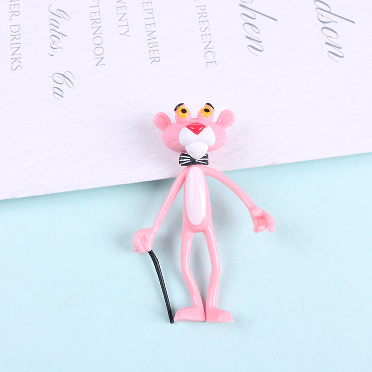 Cartoon Pink Naughty Leopard Doll Keychain Accessories Stereo Gift Korean Jewelry Manual DIY Cute Dimen alfamoba