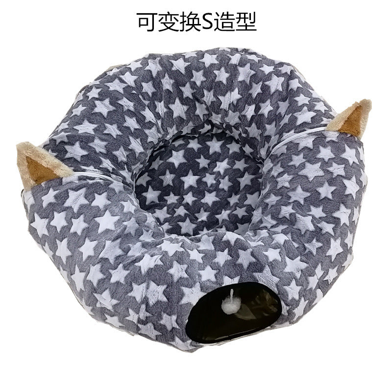 Cross-border goods cat toys foldable cat tunnel cat channel rolls Dragon cat Lot Cat Puzzle pet toys alfamoba