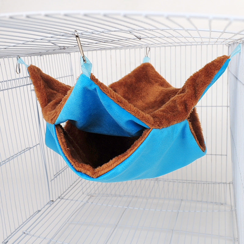 Double-layer hamster hammock squirrel honey bag pet hammock plush small pet hammock thickening warm cotton nest alfamoba