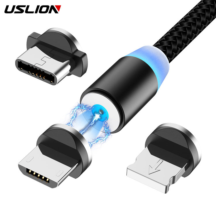 USLION magnetic suction data cable neutral custom data cable three-in-one blind suction charging cable suitable for Apple Type-C alfamoba