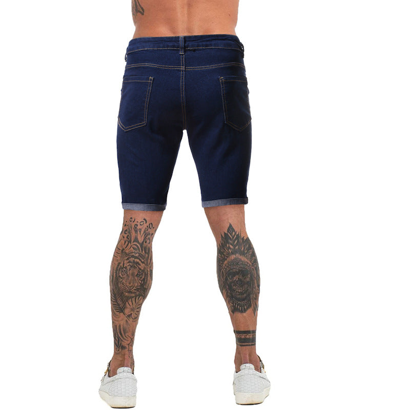 EBay Foreign Trade Code 2020 Summer European and American men's casual denim short pants fashion gradient five-point pants tide alfamoba