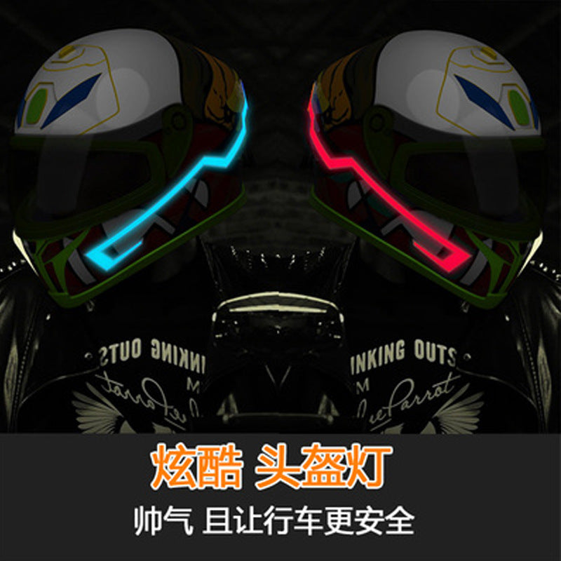 Ramper Amazon Cross-border Motorcycle Helmet Bar Night Cycling Light Helmet Lamp LED Warning Light alfamoba