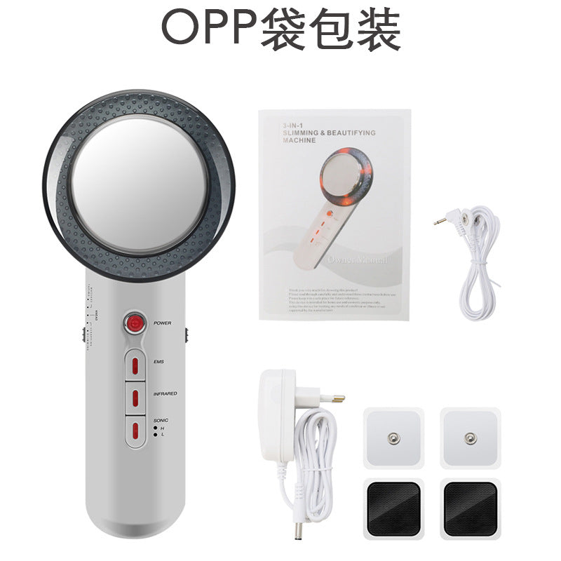 Three-in-one slimmer ultrasonic EMS physiotherapy machine shaped body gauge ultrasonic introduction massage beauty instrument alfamoba