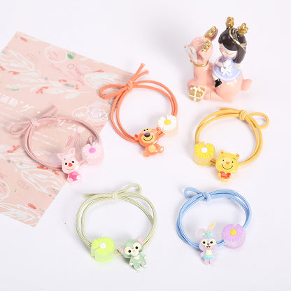 Mosquito repellent night optical cartoon hair ring small daisy hair jewelry Korean version of the cute head rope female small leather hair rope alfamoba