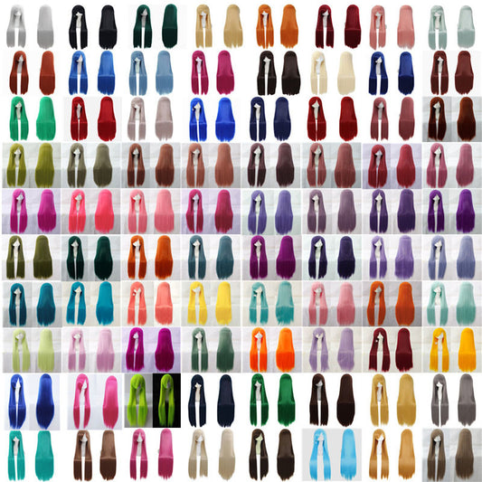 COSPLAY fake universal 100cm color long straight hair CO animation foreign trade hot high temperature wire 099 alfamoba