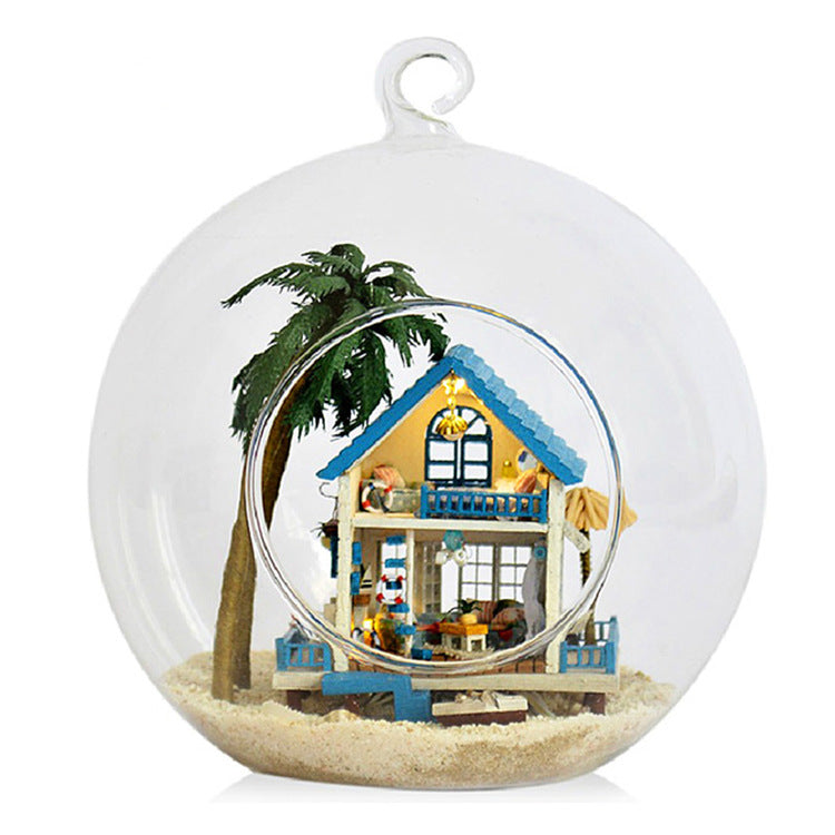 Wisdom House DIY Cabin Glass Ball Series Micro Contraction World Handmade Gifts alfamoba