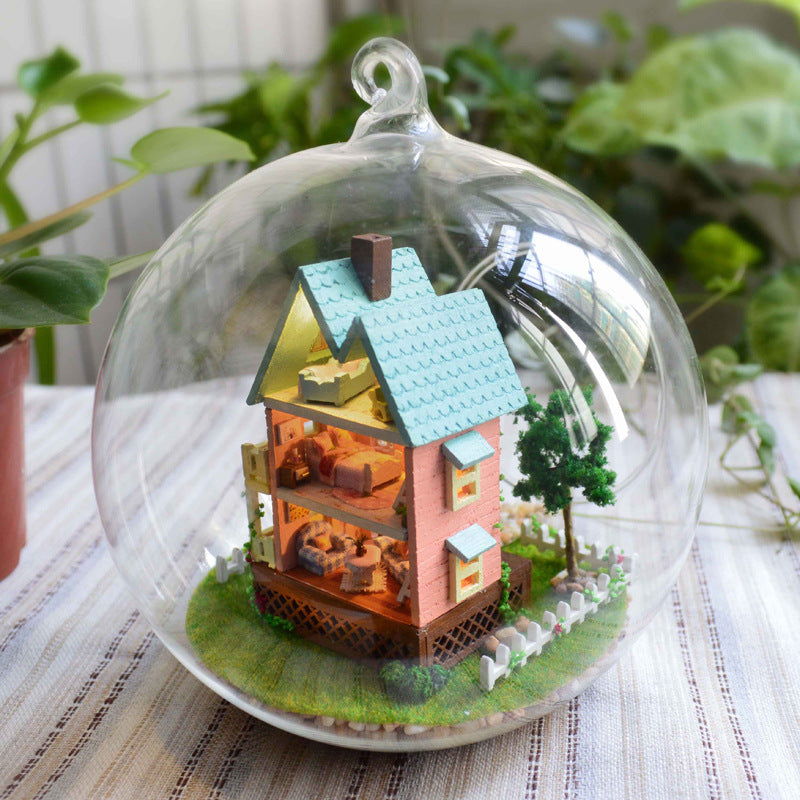 Wisdom House DIY Cabin Glass Ball Series Micro Contraction World Handmade Gifts alfamoba