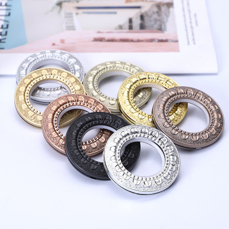 Manufacturers wholesale PP home modern minimalist curtain ring 75 sun flower hanging muffler ring curtain accessories alfamoba