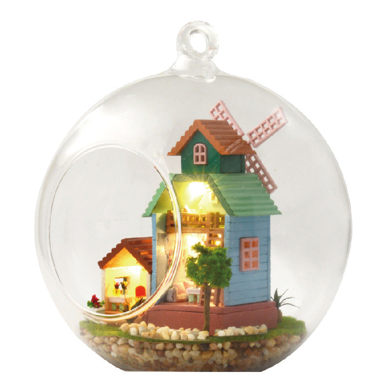 Wisdom House DIY Cabin Glass Ball Series Micro Contraction World Handmade Gifts alfamoba