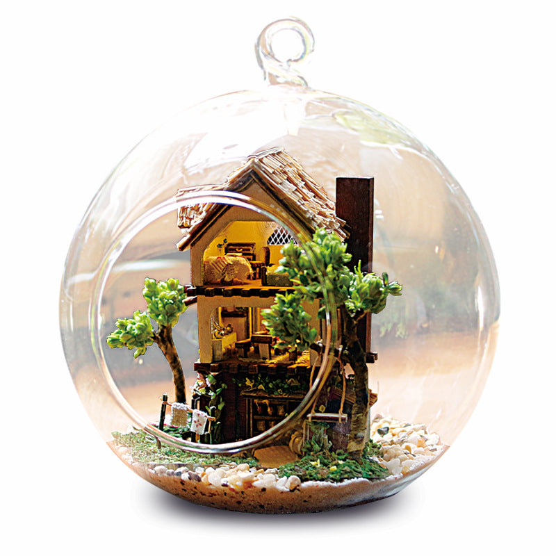 Wisdom House DIY Cabin Glass Ball Series Micro Contraction World Handmade Gifts alfamoba