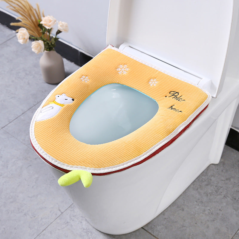 Factory direct toilet seat cushion cartoon horses set home soft thickening four seasons universal with hand-held alfamoba