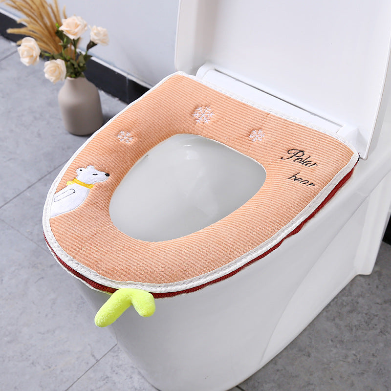 Factory direct toilet seat cushion cartoon horses set home soft thickening four seasons universal with hand-held alfamoba