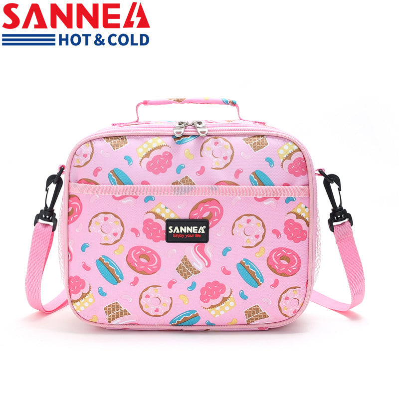 Sanne insulation bag children's lunch bag hand cards for lunch box preservation, cold ice bag thick meal bag alfamoba