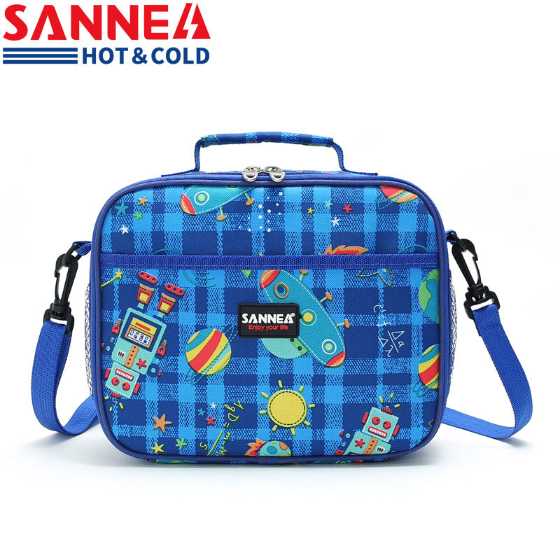 Sanne insulation bag children's lunch bag hand cards for lunch box preservation, cold ice bag thick meal bag alfamoba