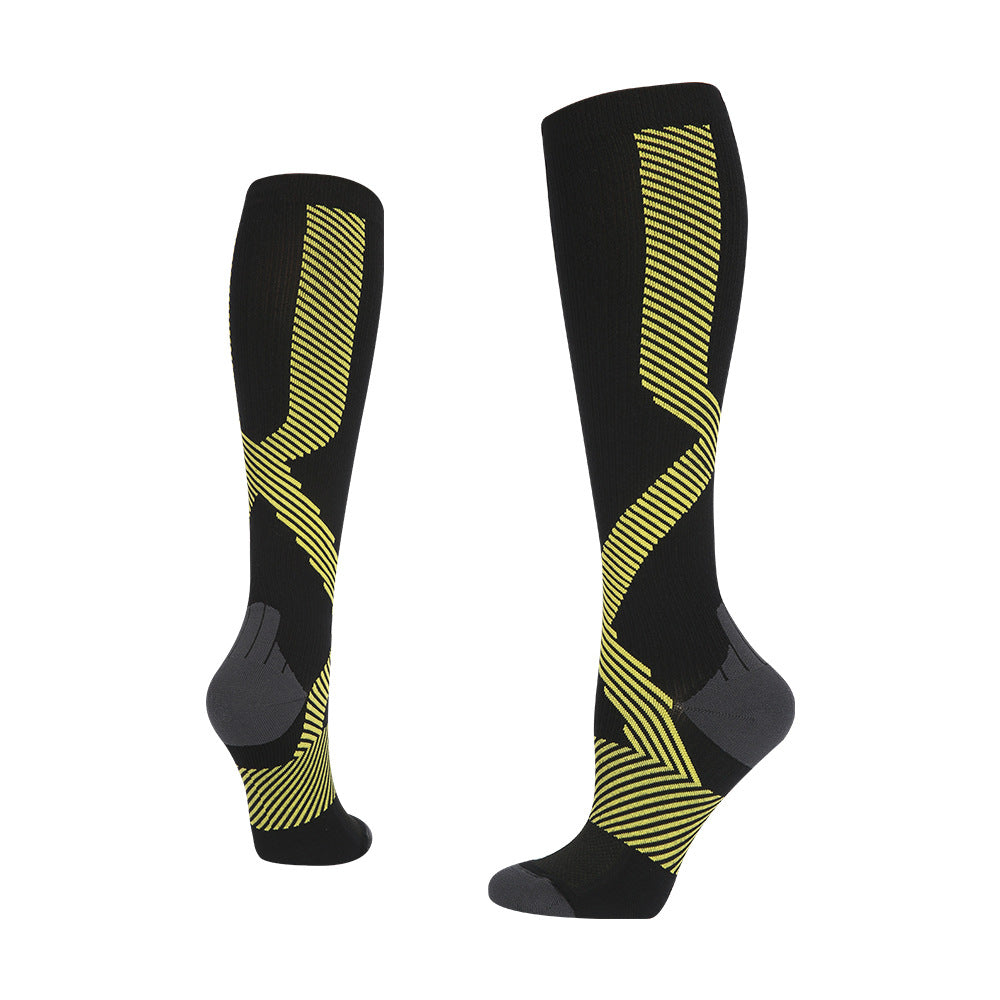 Professional sports compression socks Outdoor Marathon running riding socks calf venous elastic socks long tube stress socks alfamoba