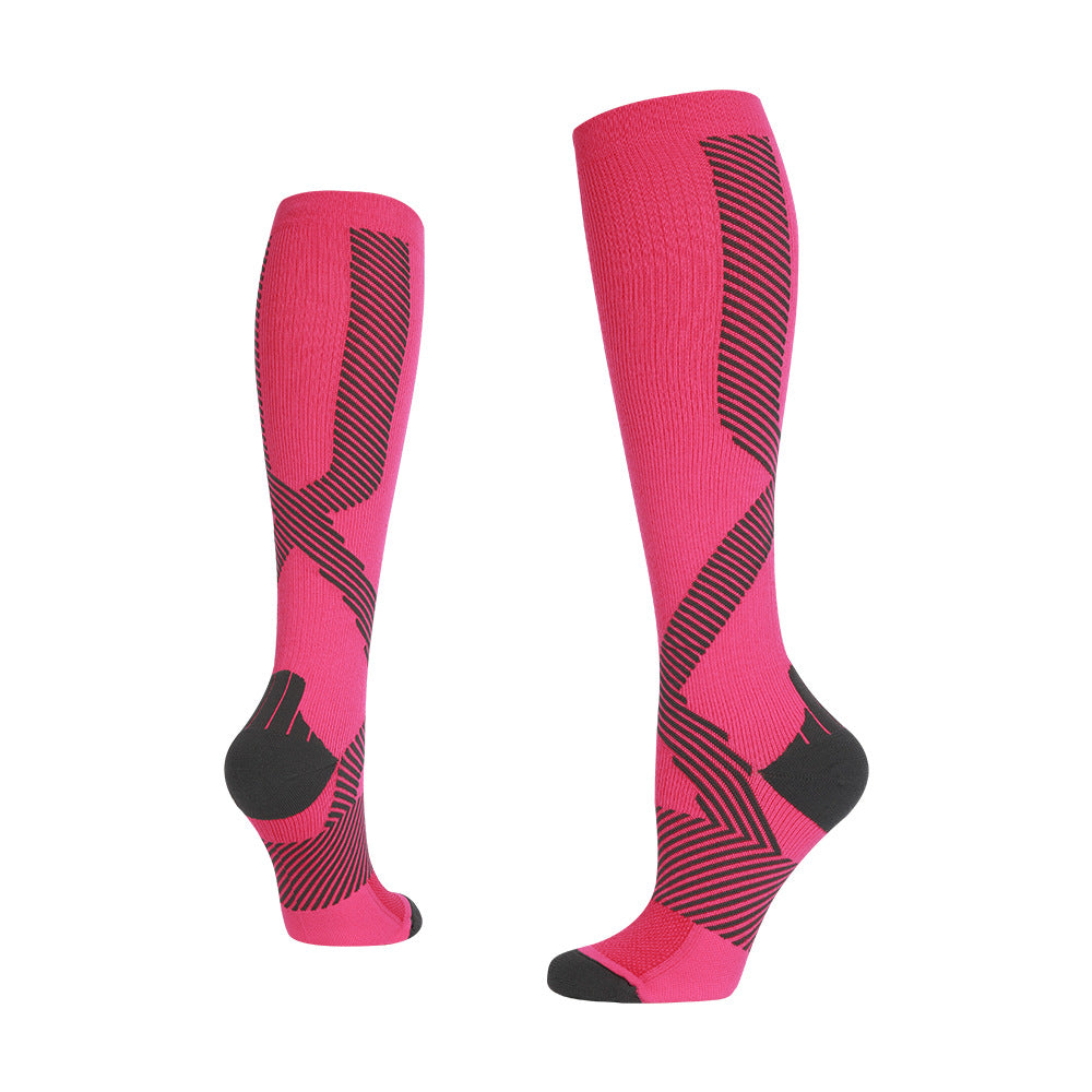 Professional sports compression socks Outdoor Marathon running riding socks calf venous elastic socks long tube stress socks alfamoba