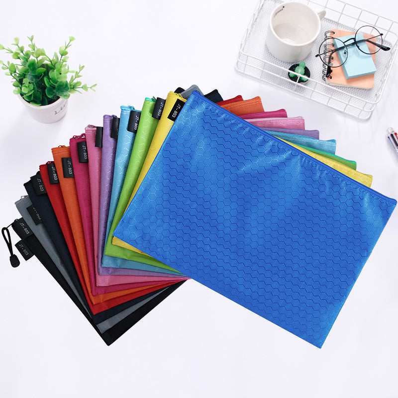 A4 file bag waterproof Oxford cloth check bag data bag archive bag stationery bag advertising printing logo alfamoba