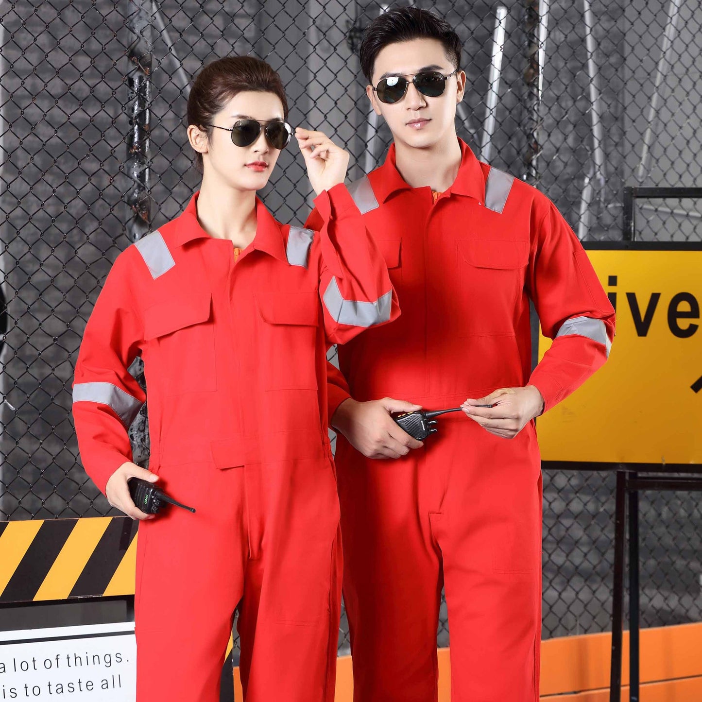 Anti-static and flame retardant one-piece work clothes pure cotton acid and alkali-resistant one-piece work clothes winter long-sleeved labor protection clothing alfamoba