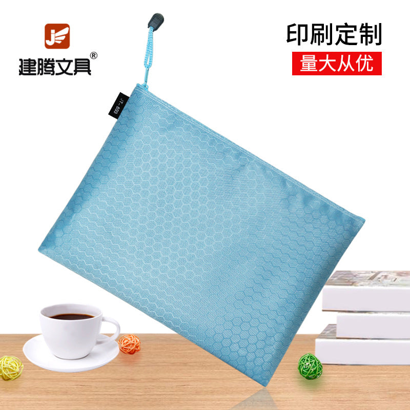 A4 file bag waterproof Oxford cloth check bag data bag archive bag stationery bag advertising printing logo alfamoba