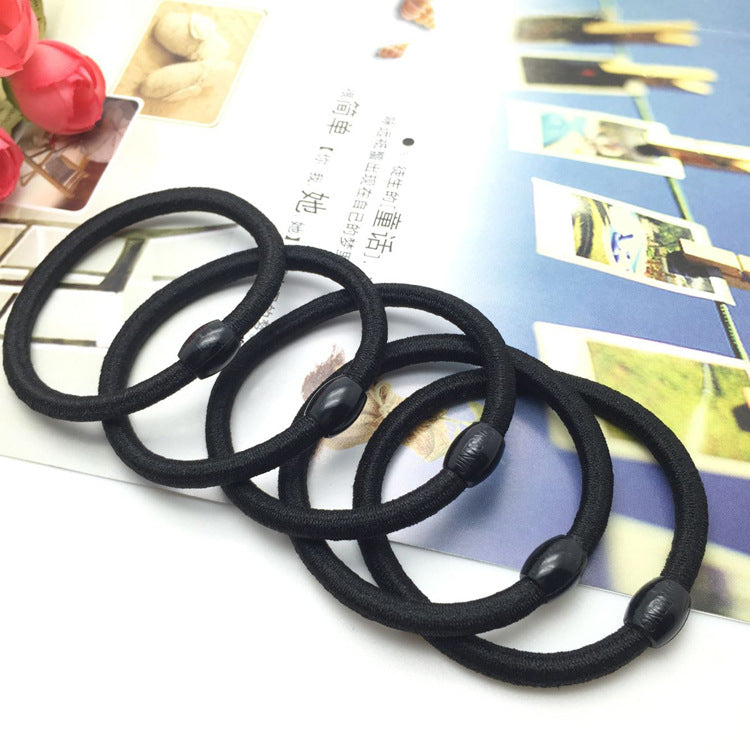 Korean version of the black rubber band hair ring plus thick tie rope Simple hair rope hair accessories tolerant wholesale one yuan store alfamoba