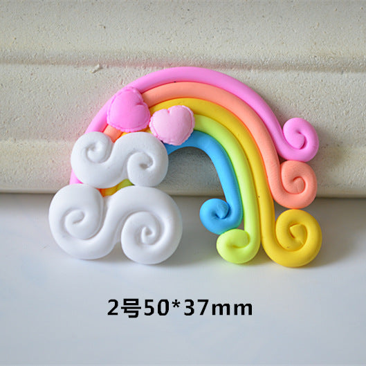 Soft ceramic rainbow microsteresses rainbow ornaments DIY Rainbow pendant flowers, mobile phone case accessories DIY materials alfamoba