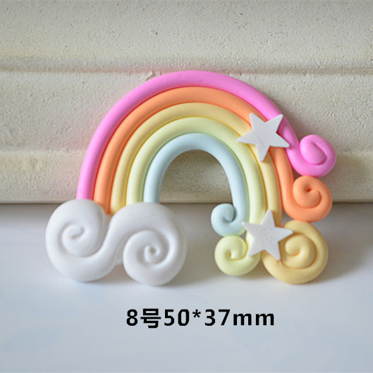 Soft ceramic rainbow microsteresses rainbow ornaments DIY Rainbow pendant flowers, mobile phone case accessories DIY materials alfamoba