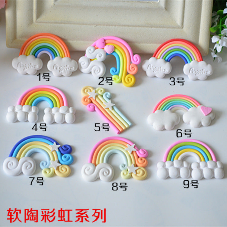 Soft ceramic rainbow microsteresses rainbow ornaments DIY Rainbow pendant flowers, mobile phone case accessories DIY materials alfamoba