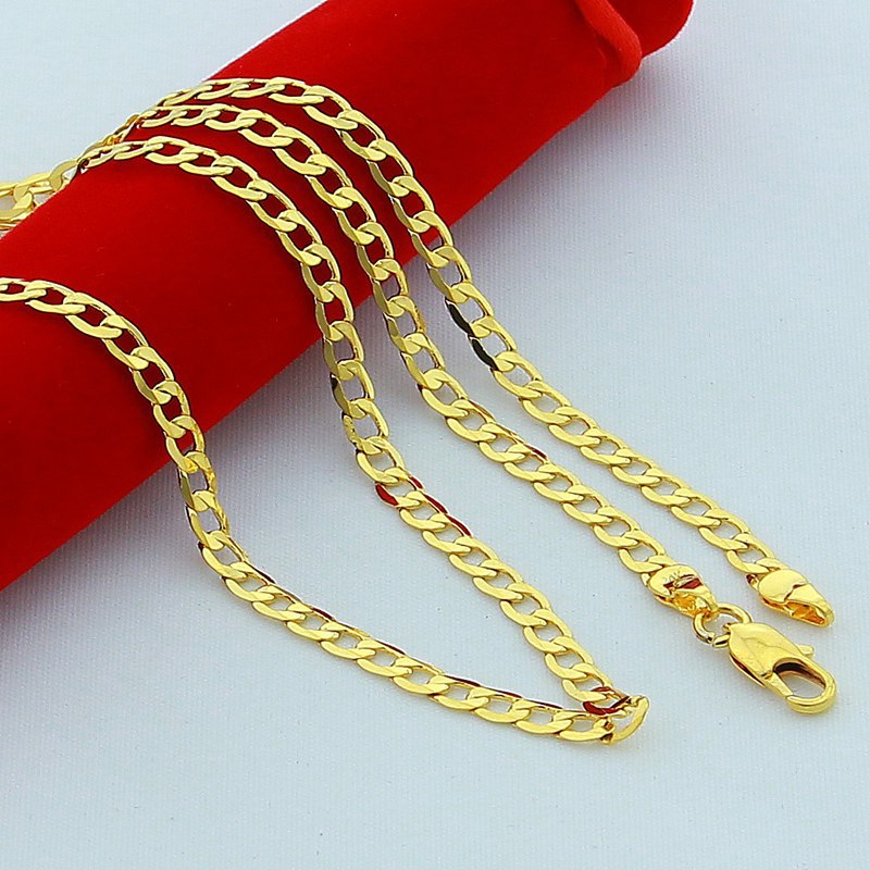 Foreign trade hot sale than a man sideway necklace 4\/6\/8\/10 mm electroplated genuine necklace JP169 alfamoba