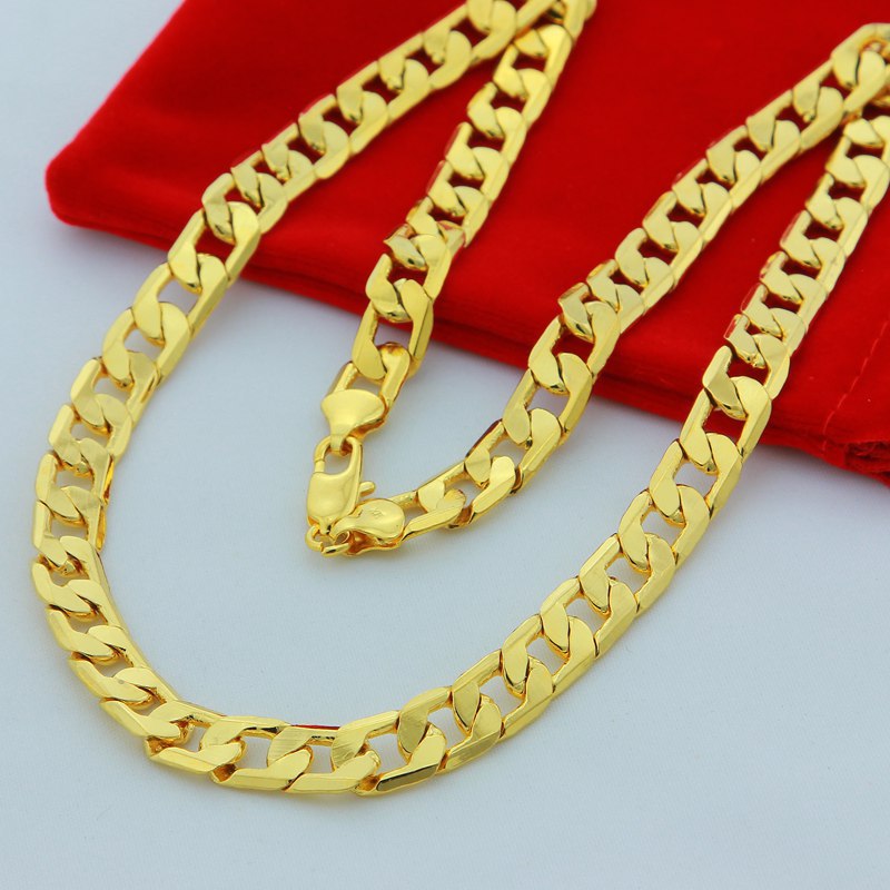 Foreign trade hot sale than a man sideway necklace 4\/6\/8\/10 mm electroplated genuine necklace JP169 alfamoba