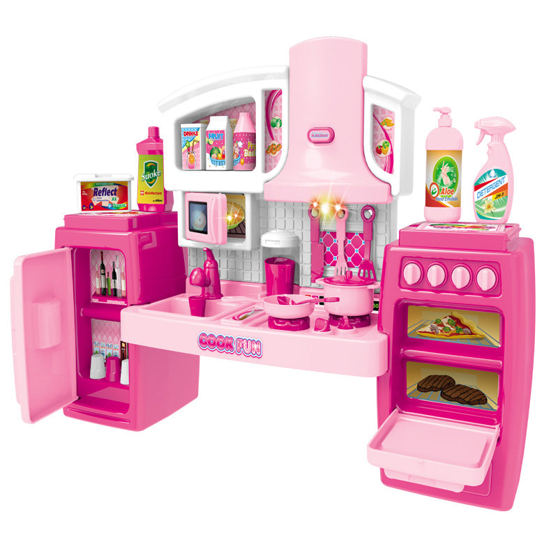 Simulation kitchen set will cook girls over home Simulation kitchen toy little girl cooking tableware set alfamoba