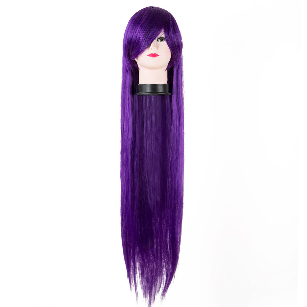 Cosplay wig 100cm long straight hair cross-border supply spot high temperature wire 22 color color animation alfamoba