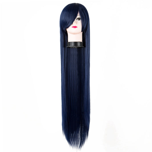 Cosplay wig 100cm long straight hair cross-border supply spot high temperature wire 22 color color animation alfamoba