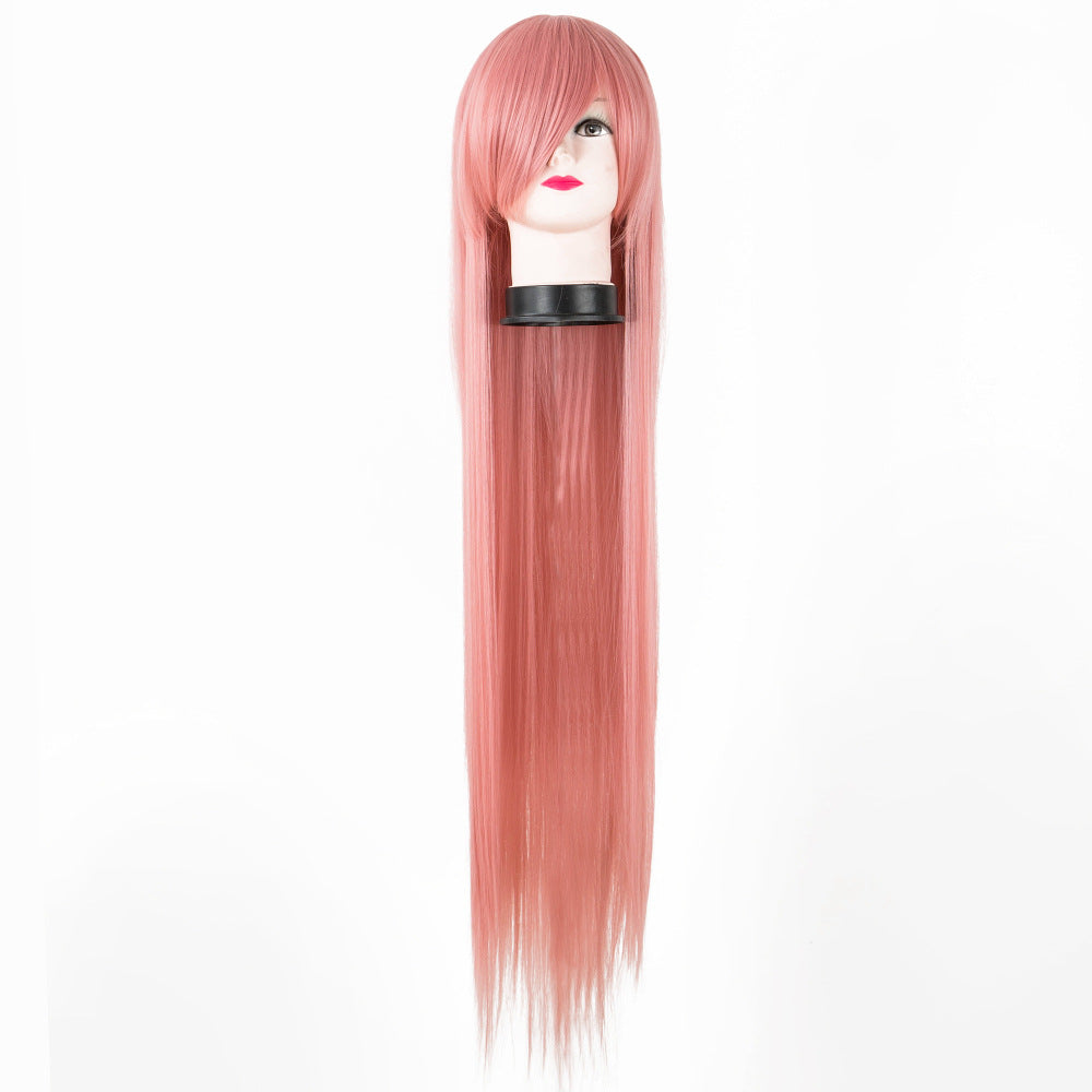 Cosplay wig 100cm long straight hair cross-border supply spot high temperature wire 22 color color animation alfamoba