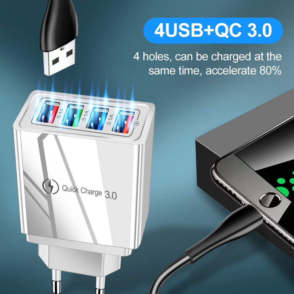 EU/US Plug USB Charger Quick Charge alfamoba