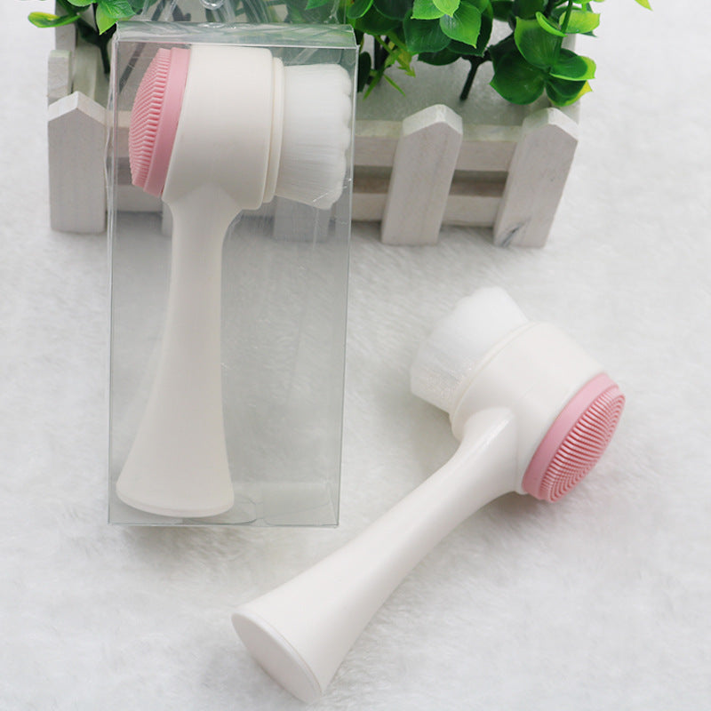 Silicone silicone double-sided cleansing brush Wan hair hand cleansing brush makeup to blackhead cleaning pore makeup tool alfamoba