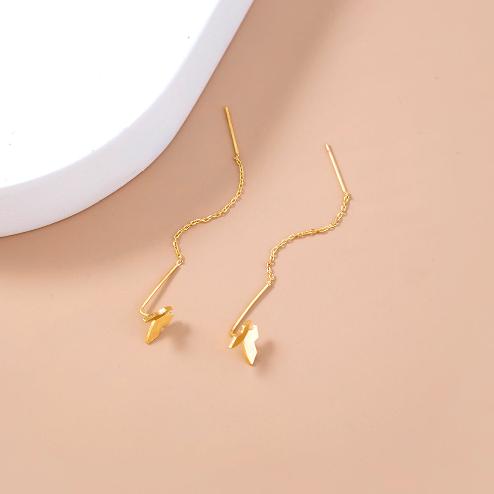 Minimalist Butterfly Tassel Earrings alfamoba