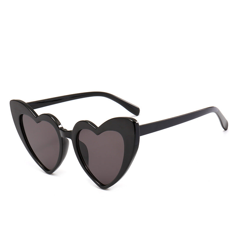 2018 new fashion love sunglasses, Liu Jialing, the same, ink, female, gradient, heart-shaped glasses, excellent alfamoba