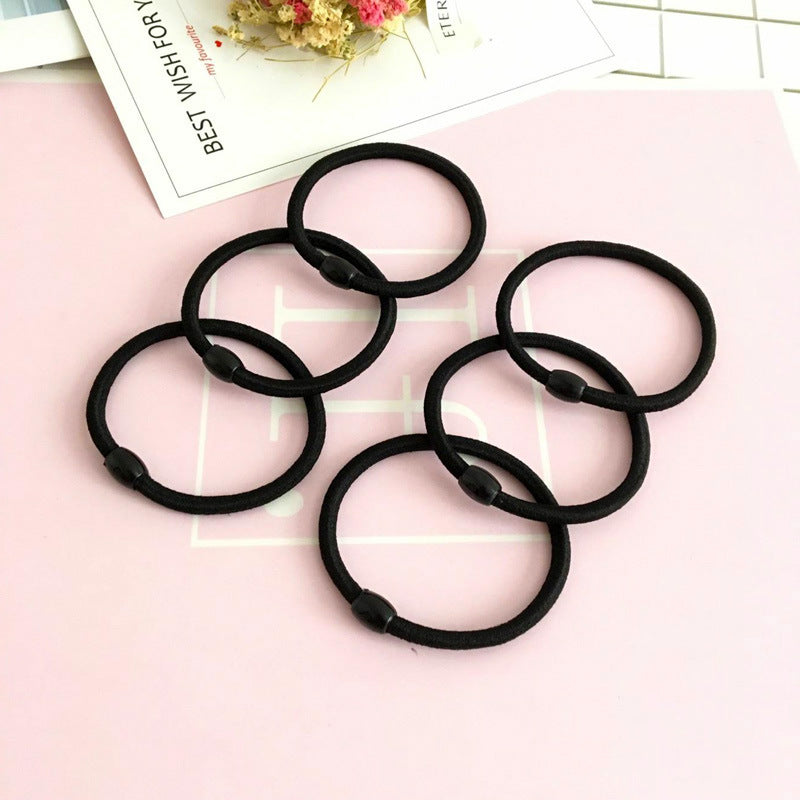 Korean version of the black rubber band hair ring plus thick tie rope Simple hair rope hair accessories tolerant wholesale one yuan store alfamoba