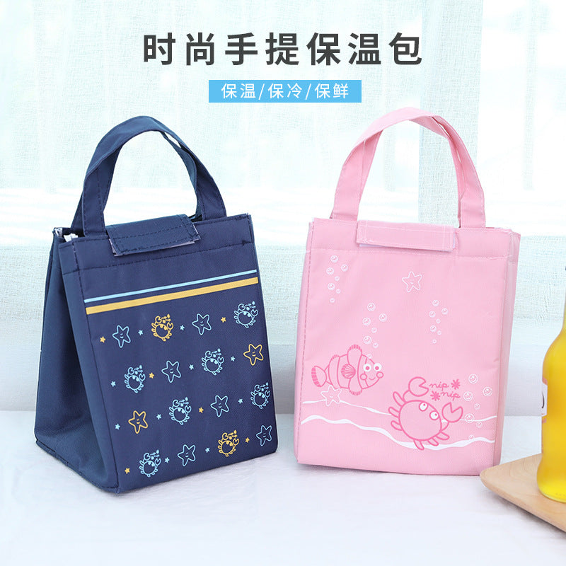 New hand-made bag student cartoon picnic bag ice bag cute underwater world insulation package saver alfamoba