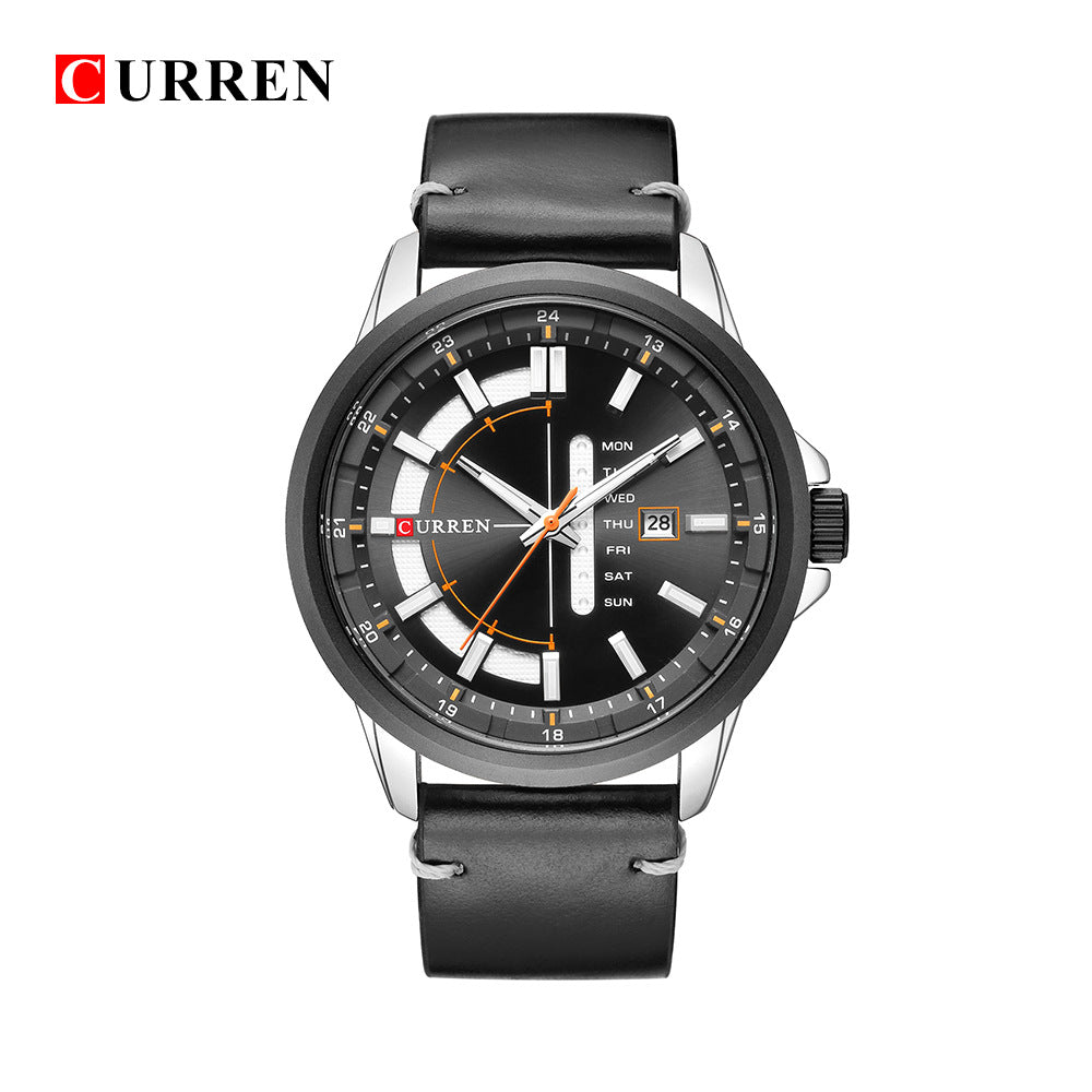 Curren Carrene 8307 men's calendar watch waterproof circular belt men's watch foreign trade hot sales alfamoba