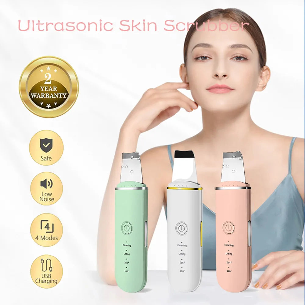 Beauty Ultrasonic Skin Scrubber USB Plug Facial Blackhead Remover Face Massager Skincare Tools Products Face Cleansing Acne alfamoba