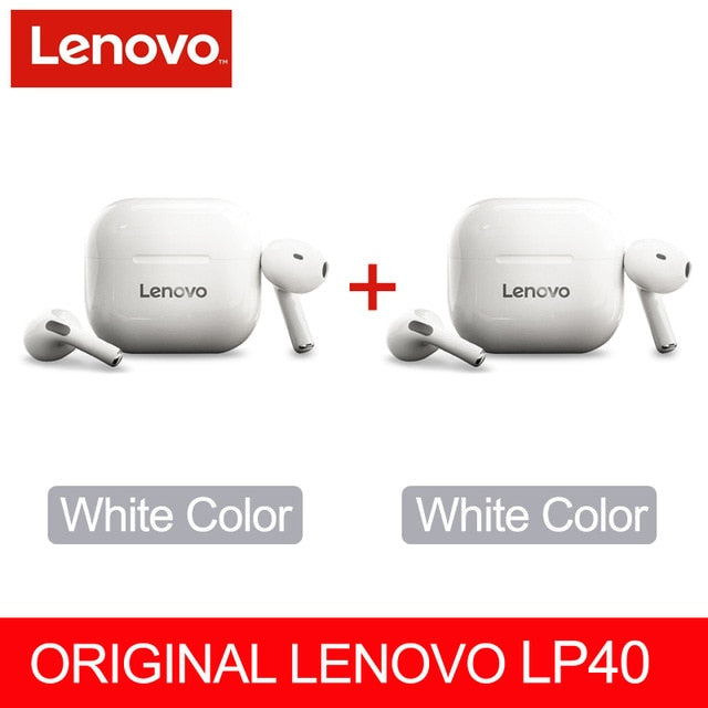 NEW Original Lenovo TWS Wireless Earphone Bluetooth 5.0 Dual Stereo MINI Reduction Bass Touch Control Long Standby 300mAH LP40 alfamoba