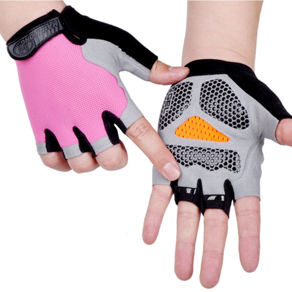 HOT Cycling Anti-slip Anti-sweat Men Women Half Finger Gloves Breathable Anti-shock Sports Gloves Bike Bicycle Glove alfamoba