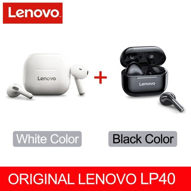 NEW Original Lenovo TWS Wireless Earphone Bluetooth 5.0 Dual Stereo MINI Reduction Bass Touch Control Long Standby 300mAH LP40 alfamoba